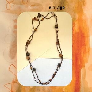 vintage beaded boho long layering necklace